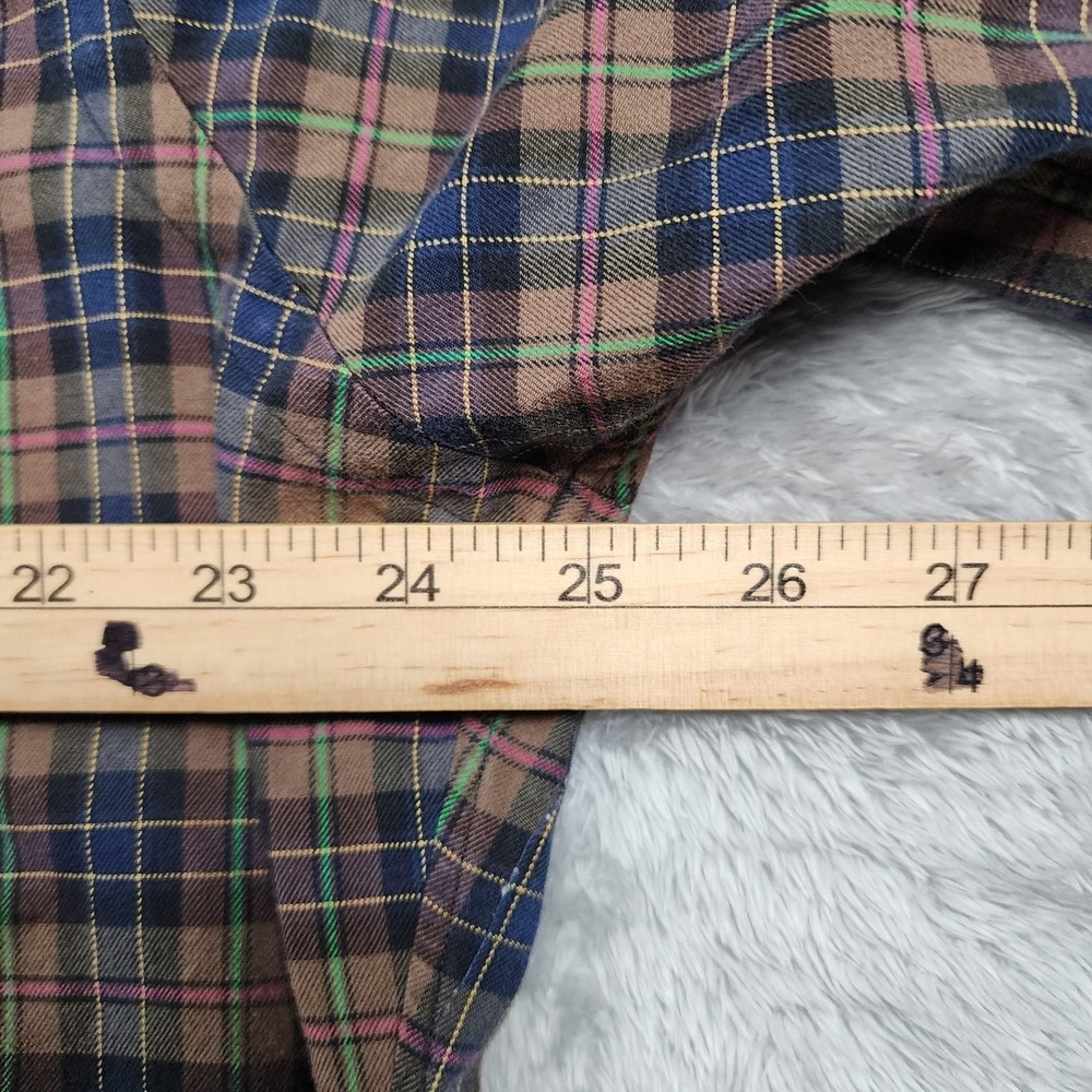 VINTAGE Ralph Lauren Shirt Mens Large Tartan Plaid Long Sleeve Classic Fit 90s - Picture 7 of 10